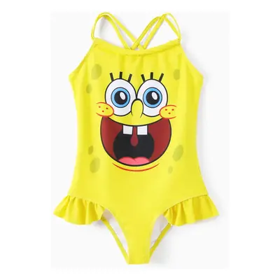 SpongeBob SquarePants Toddler/Kid Girl 1pcs Sun Protection Character Gradient Print Ruffle-hem O