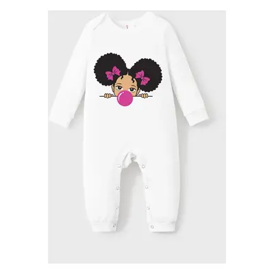 Baby Girl Cotton Character Print Jumpsuit