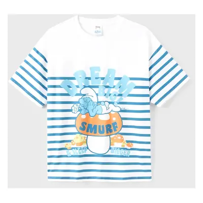 The Smurfs Family matching Character Striped Top/ Embroidered Sleeveless Knitted Dress