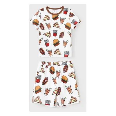 Family Matching Junk Food Pattern Short-sleeve Pajamas Set