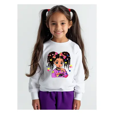 Toddler/Kid Girl 95% Cotton Character Print Pullover Sweatshirt