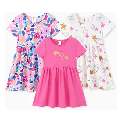 3-Pack Toddler Girl Childlike Printed Dresses