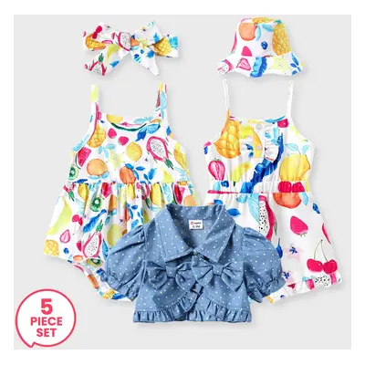 5-Piece Baby Girl Childlike Fruit Style Set