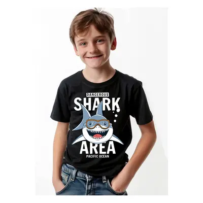 Toddler/Kid Boy Cotton Shark Print Tee