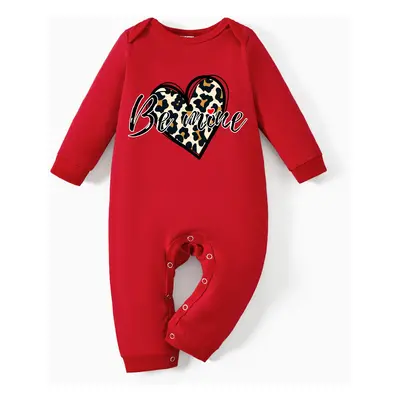 Valentine's Day Baby Boy/Girl Cotton Heart Print Jumpsuit