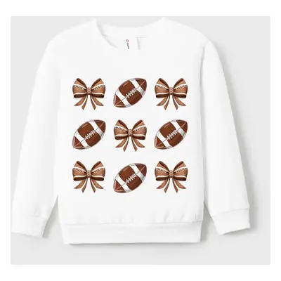 Super Bowl Toddler/Kid Boy/Girl 95% Cotton Ball & Bowknot Print Pullover Sweatshirt