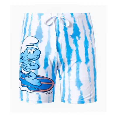 Smurfs Family Matching Graphic Stripe Pattern Swimsuit/swimming trunks