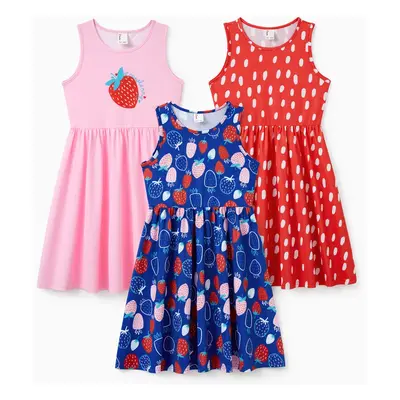 3pcs Toddler Girl Fruit-themed Casual Dresses