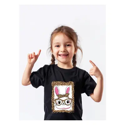 Easter Toddler/Kid Girl Cotton Rabbit Print Tee