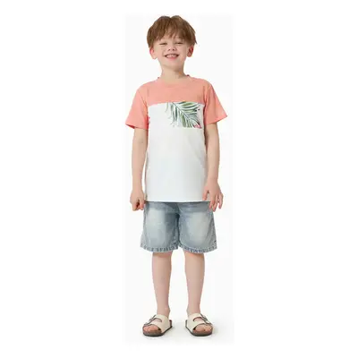 Family Matching Allover Plant Print Cami Dresses and Short-sleeve Colorblock Spliced T-shirts Se