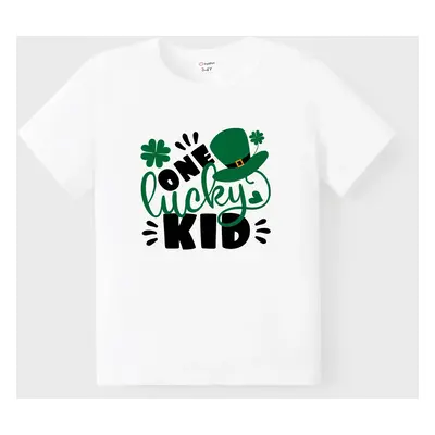 St. Patrick's Day Family Matching Cotton Letter Print Tee