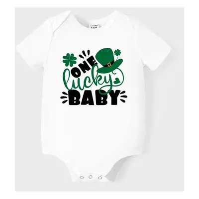 St. Patrick's Day Family Matching Cotton Letter Print Tee