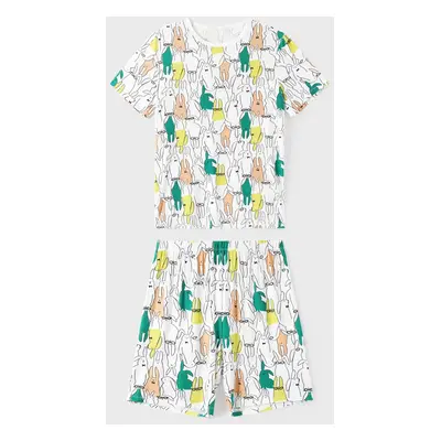 Family Matching Rabbit Print Short-sleeve Bamboo Pajama Set