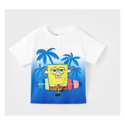 SpongeBob SquarePants Family matching 1pc Character Pineapple Coconut Tree Print Cami Dress/T-sh