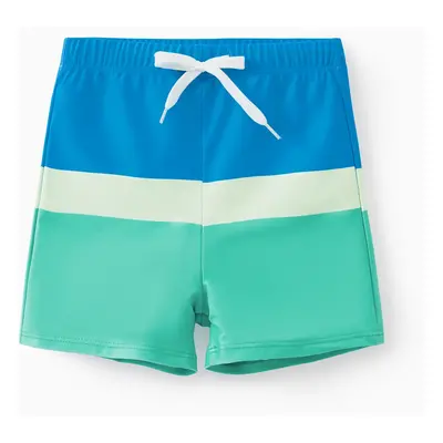 Family Matching Colorblock Swim Trunks or Two-Piece Swimsuit