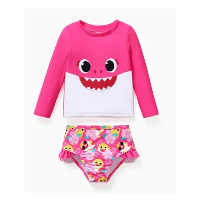 Baby Shark Toddler Girl/Boy 2pcs Long-sleeve Top and Shorts Swimsuit