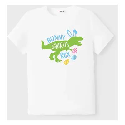 Easter Egg Family Matching Cotton Tee Dinosaur Print Short-sleeve Tops