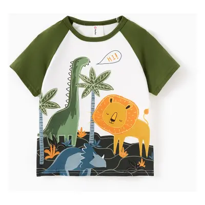 Toddler Boy Dino Print Cotton Tee