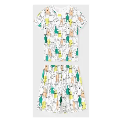 Family Matching Rabbit Print Short-sleeve Bamboo Pajama Set