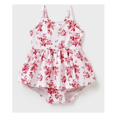 Matching Flower Print Strappy Body-con Dress for Mommy and Me