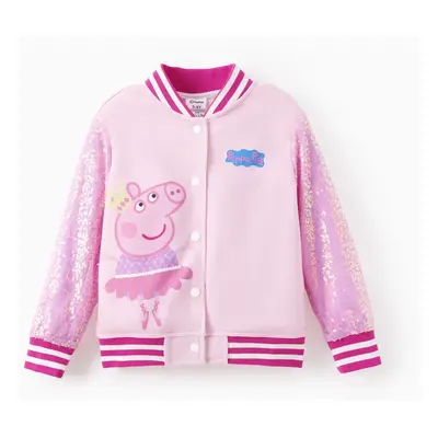 Peppa Pig Toddler Girl 1pc Ballet Peppa Sequin Varsity Bomber Jacket