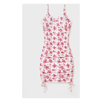 Matching Flower Print Strappy Body-con Dress for Mommy and Me