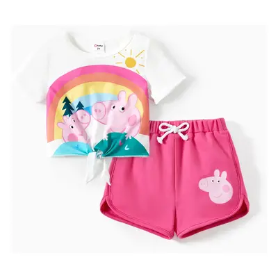 Peppa Pig Toddler Girl 2pcs Rainbow/Fruit/Stripe Print Set