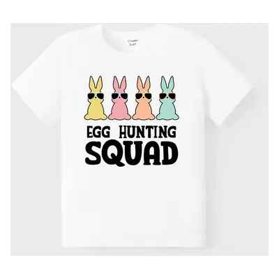 Easter Family Matching Cotton Tee Rabbit Print Short-sleeve Tops