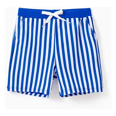 Family Matching Blue Striped Swim Trunks or Pieces Halter Tankini Swimsuit