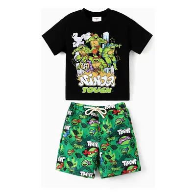 Teenage Mutant Ninja Turtle Toddler/Kid Boy 2pcs Cotton TMNT Character Streetwear Graffiti Print