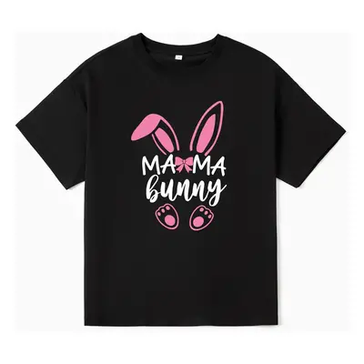 Easter Family Matching Cotton Tee Letter Rabbit Short-sleeve Top