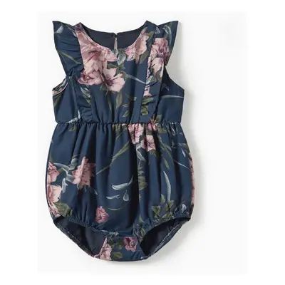 Family Matching Allover Floral Print Belted Cami Dresses and Short-sleeve Colorblock T-shirts Se