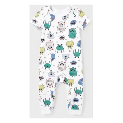 Bamboo Viscose Family Matching Cute Little Monster Print Short-sleeve Pajama Set (Snug-Fitting f