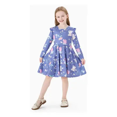 Peppa Pig Toddler Girl 1pc Floral Fairy tale Floral Flutter Long-sleeve Dress