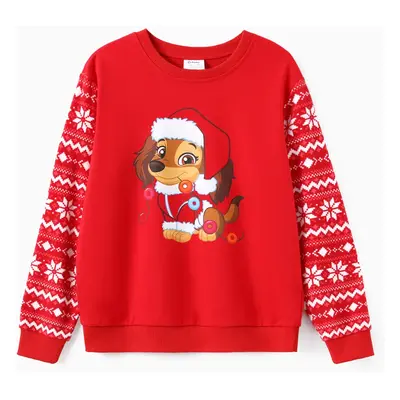 PAW Patrol Family Matching Chase Skye And Rubble Christmas Plush Snowflake Pattern Sweatshirt