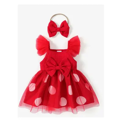 Sweet Polka Dot Baby Girl Dress Set 2pcs Cotton