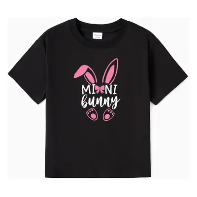 Easter Family Matching Cotton Tee Letter Rabbit Short-sleeve Top