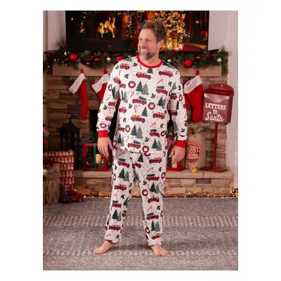 Christmas Family Matching Allover Xmas Tree & Car Print Long-sleeve Pajamas Sets