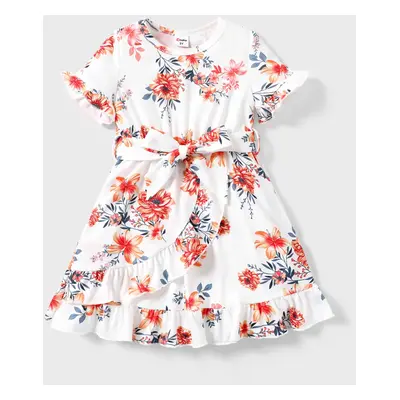 Toddler/Kid Girl Casual Solid/Printed Ruffled Dress