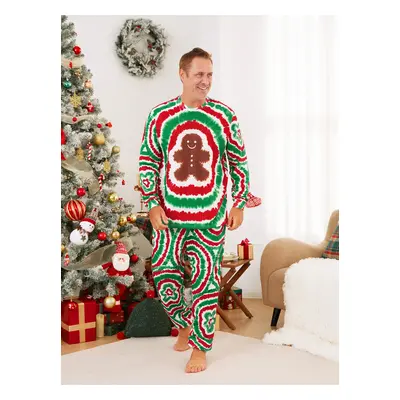 Christmas Family Red&Green Tie-Dye Gingerbread Man Pajamas Sets