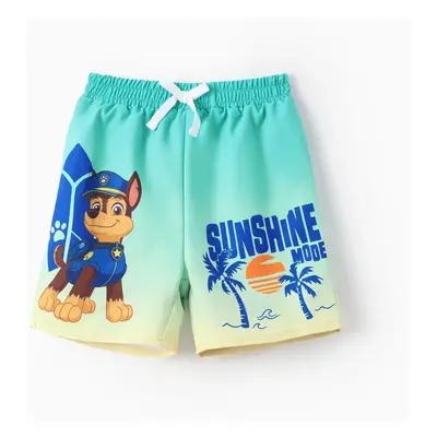 PAW Patrol Toddler Boy 1pc Chase Coconut Tree Gradient Print Sunproof UPF50+ Swimming Trunks