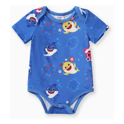 Baby Shark Baby Boys/Girls 1pc Independence Day Firework Print Romper