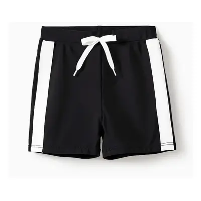 Family Matching Black Drawstring Swim Trunks or Bow knot One-Piece Strap Swimsuit