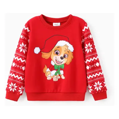 PAW Patrol Family Matching Chase Skye And Rubble Christmas Plush Snowflake Pattern Sweatshirt