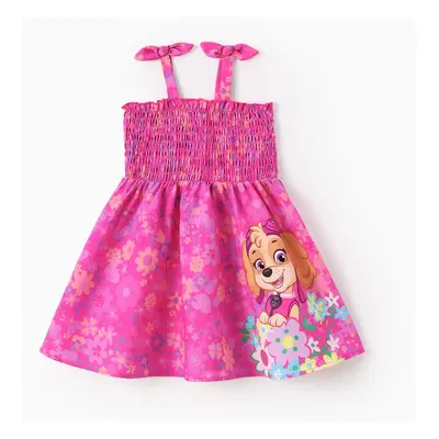 PAW Patrol Toddler Girl 1pc Skye Floral Print Bowknot Smocking Dress