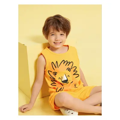 Toddler Boy 2pcs Dino Print Tank Top and Shorts Set