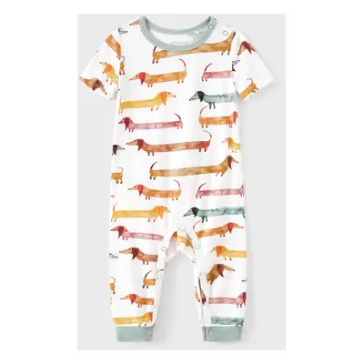 Family Matching Animal-patterned Short-sleeve Bamboo Pajamas Set (Snug-Fitting for Children‘s Si