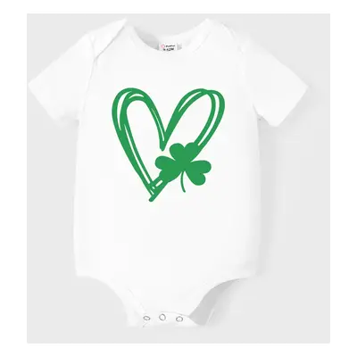 St. Patrick's Day Family Matching Tee Heart-shaped Short-sleeve Tops