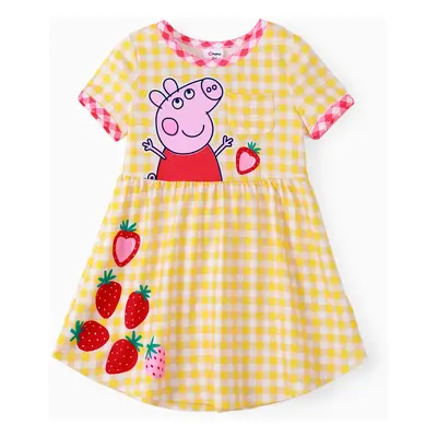 Peppa Pig Toddler Girl Summer Fruit/Grid/Stripe Pattern Dress