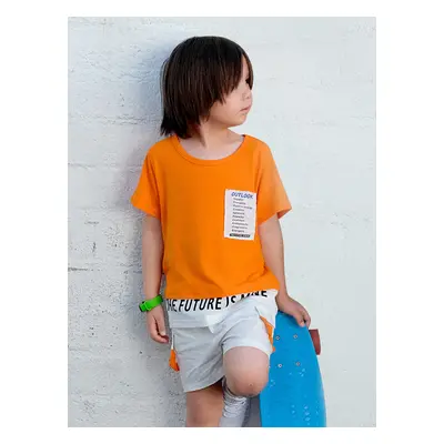 2pcs Toddler Boy Trendy Letter Print Tee and Shorts Set